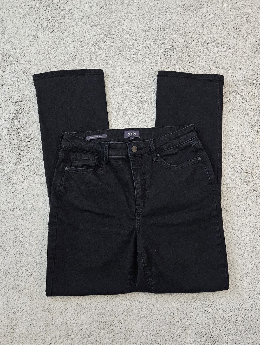 NYDJ | Billie Mini Boot Womens 6 Dark Denim Wash Black Classic Bootcut Stretch